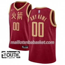 Maillot Enfant Houston Rockets Personnalisable 2018-19 Nike City Edition Rouge Swingman